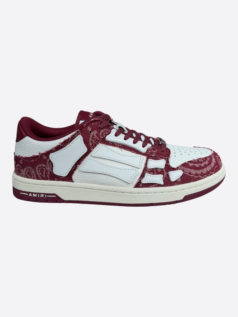 Amiri Burgundy & White Bandana Skeleton Low Top Sneakers